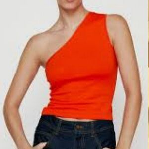 **NWT**One-Shoulder CroppedTank Top size LARGE